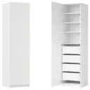 Шкаф распашной София белый 60х232,2х54,5  с 4 полками и 4 ящиками ЛДСП каркас белый